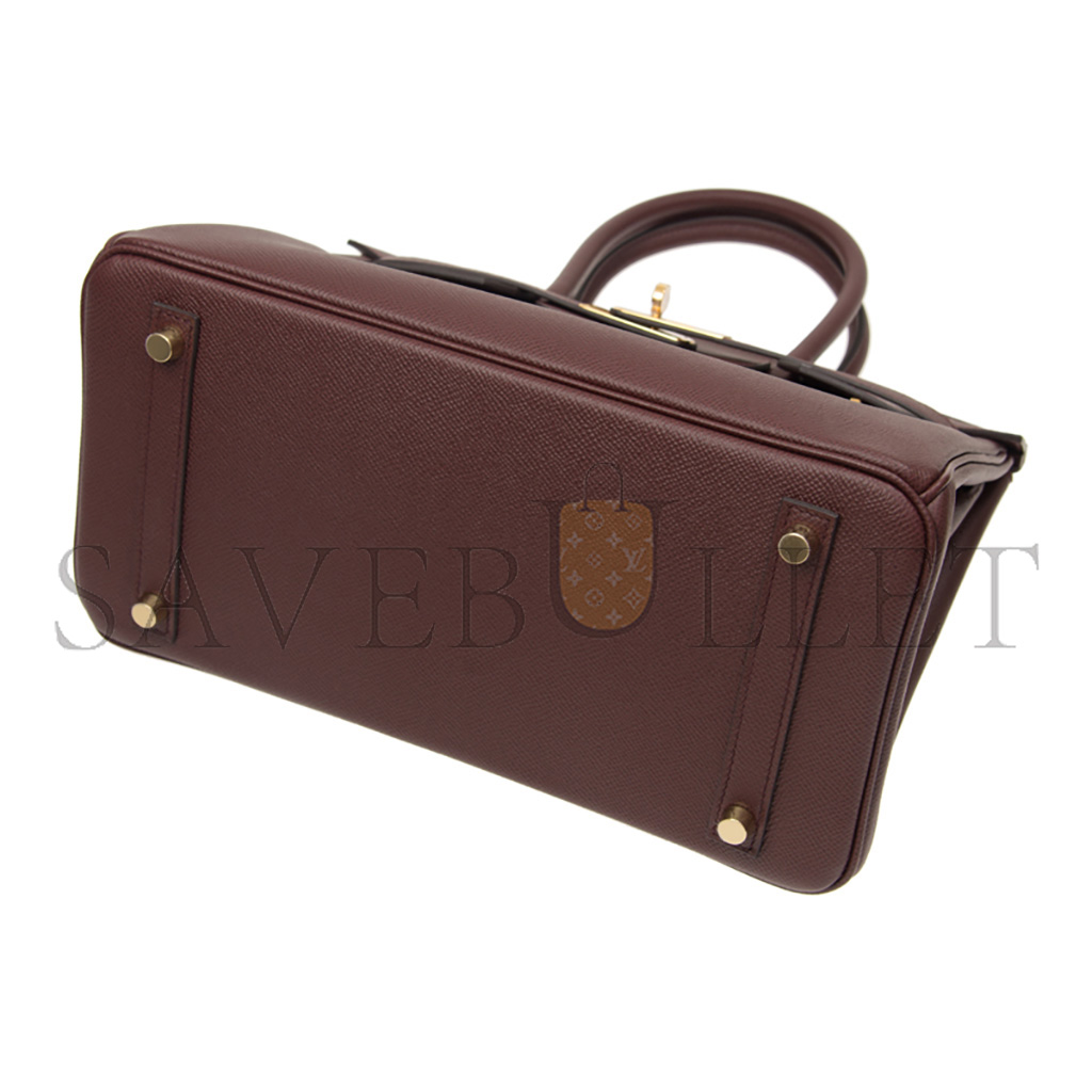 HERMÈS MASTER BIRKIN 25 SWIFT LEATHER BORDEAUX GOLD BUCKLE H049362CK20 (25*20*13cm)